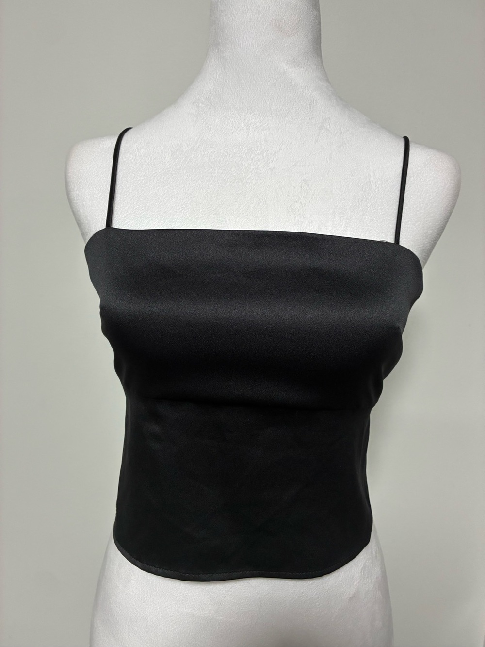 Dynamite Black Satin Spaghetti-Strap Cami